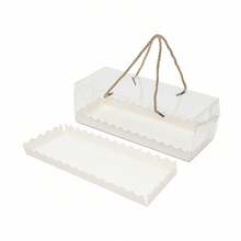 SENDERPICK 60 Pcs Cake Packaging Boxes Portable Rectangular Transparent Pastry Bread Cake Roll Box With String - Clear - View 3