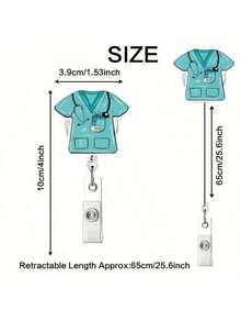 3 件套护士徽章卷轴套装 - 有蓝色和粉色可选，可伸缩和旋转的证件夹，易夹，耐用亚克力材质，适用于医学生、办公室会议和学校学校用品，返校