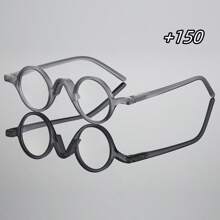 1 buc Ochelari de citit rotunzi retro pentru bărbați, vintage, mici, personalizați, eleganți, ușori, de înaltă calitate, vedere clară pentru computer, citit, jocuri, disponibili în 100-350 de grade