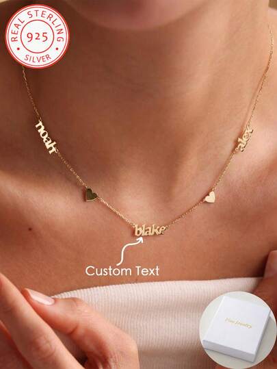 This Customized 925 Sterling Silver Heart-Shaped Pendant Necklace Can Be Engraved With Multiple Names, Making It The Perfect Gift For Your Loved Ones. Whether It's Mother's Day, Valentine's Day, Birthday, Anniversary, Graduation Ceremony, Or Christmas, It Is An Excellent Gift Choice.