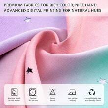1 pièce Rideau pour chambre de filles noir et rose, rideau de décoration de chambre, rideau arc-en-ciel pour chambre d'enfant, rideau occultant pour chambre de petite fille, sticker mural licorne, rideau rose à double couche avec étoiles ajourées, rideau de style Ins romantique en dentelle de princesse
