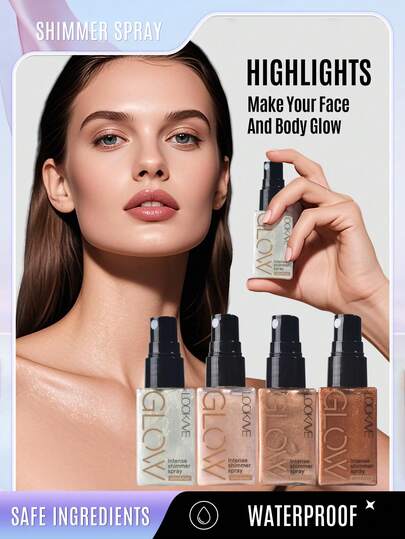 30ml Bruma iluminadora, Spray corporal para uso diario