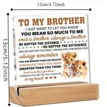 姐姐送给哥哥的礼物，送给哥哥的礼物，我只想让你知道，透明亚克力桌面装饰牌，家居装饰，圣诞装饰，家居圣诞礼物，圣诞装饰 - 透明的 - 查看 4