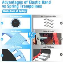 40 Fitness Mini Trampoline With Adjustable Handle Bar 330lbs Foldable Bungee Rebounder For Adults And Stable Quiet Exercise Rebounder Indoor Workout SH PO - בול - ראה 4