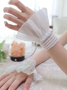 1 Pair Versatile Faux Sleeves Wrist Warmers, Korean Fashion Accessory, Delicate Lady Sleeve Cuffs