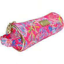 Estuche para lápices rosa, bolsa/estuche de viaje lindo con asa de transporte y cierre de cremallera, Viva La - Conchame algo bueno - Ver 2