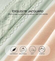 Women's Cotton High Waist Tummy Control Panties Jacquard Ladies Panty Multipack - Comfort - 簡報 06 - 5 件裝 - 多種顏色 - 查看 2