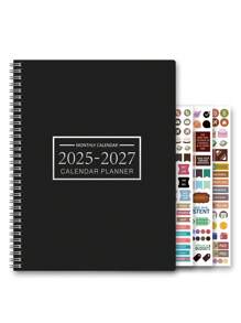 1 Stück 2026-2027 Akademischer Monatsplaner Kalender, +3 Aufkleber, 2-Jahres-Übersicht von Januar 2026 bis Dezember 2027, Registerkarten, Notizen, US-Feiertage enthalten, ideal für Studenten, Lehrer und busy Familien, Büro- und Schulbedarf, Schulanfang