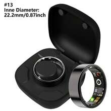 智能戒指，男女通用健身追踪器，血氧监测，血压监测，睡眠监测，计步，兼容和安卓系统，无需订阅费 - 黑色 - 查看 18