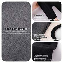 1件/2件防风膝毯秋冬加厚抓绒腿套柔软舒适羔羊毛开放式保暖护膝可调节毛绒均码适合老年人时尚男女日常防寒针织护膝 - 彩色 - 查看 8