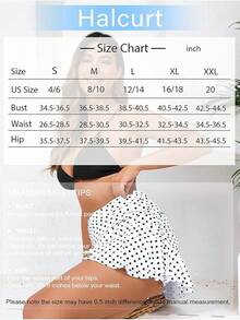 Halcurt Women's High Waisted Ruched Ruffle Swim Skirt With Shorts Tummy Control Tankini Swim Skort Bikini Swimsuit Bottoms - White/Polka Dot - View 6