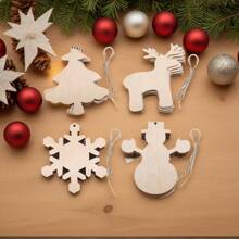 Rebanadas de madera decorativas con grafitis pintados a mano por estudiantes, diseñados según la Navidad, adornos creativos para fiestas, pequeños adornos de madera, útiles escolares, de vuelta a la escuela