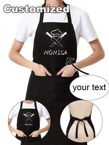 1 chiếc tạp dề tùy chỉnh, phù hợp cho bố, cha, nam, nữ, có thể tùy chỉnh tên, logo, họa tiết đầu bếp, chống thấm nước, tạp dề nhà bếp cá nhân hóa, có thể tùy chỉnh logo, hình ảnh, tên, tạp dề nấu ăn dành cho đầu bếp, món quà hoàn hảo cho mẹ, chồng, bạn gái, bạn trai, Ngày của Cha, Ngày Valentine, Ngày của Mẹ, sinh nhật, kỷ niệm, tốt nghiệp, đám cưới, thể hiện tình yêu, độc đáo, phù hợp cho Ngày của Mẹ, mùa cưới, mùa tốt nghiệp, quà tặng cho gia đình và bạn bè. - Nhiều màu - Xem 1