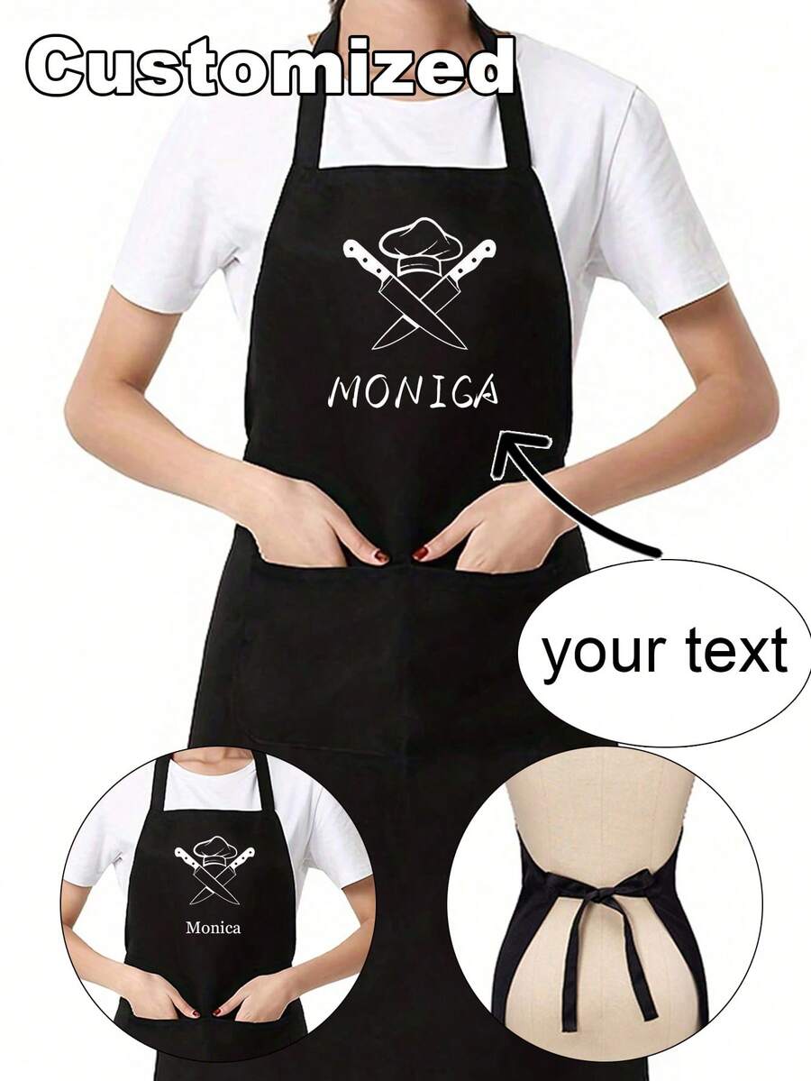 1 chiếc tạp dề tùy chỉnh, phù hợp cho bố, cha, nam, nữ, có thể tùy chỉnh tên, logo, họa tiết đầu bếp, chống thấm nước, tạp dề nhà bếp cá nhân hóa, có thể tùy chỉnh logo, hình ảnh, tên, tạp dề nấu ăn dành cho đầu bếp, món quà hoàn hảo cho mẹ, chồng, bạn gái, bạn trai, Ngày của Cha, Ngày Valentine, Ngày của Mẹ, sinh nhật, kỷ niệm, tốt nghiệp, đám cưới, thể hiện tình yêu, độc đáo, phù hợp cho Ngày của Mẹ, mùa cưới, mùa tốt nghiệp, quà tặng cho gia đình và bạn bè. - Nhiều màu - Xem 1