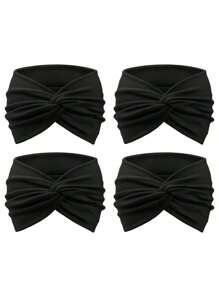 Women Bandana 4pcs Bohemian Elastic Sports Headbands For Women, Crisscross Yoga/Running Hair Accessories Fashion Hair Band Fall Winter For Vacation Outfits Woman