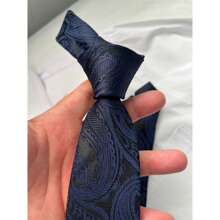 Gravata Kashmir Semi Slim Azul Noite - 1200 Fios