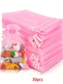 10pcs/20pcs/30pcs 4x6 Inches Luxurious Organza Drawstring Jewelry Pouches - Wedding Party Christmas Favor Gift Bags & Organizers - Reusable, Soft, And Durable Black Gift Wrapping Accessories - Multicolor - View 23