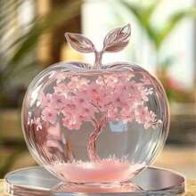 1pcs2D Flat Thickness 0.3 Cm Crystal Apple Creative Home Living Room Desktop Decoration, Colorful Acrylic Vibrant Bohemian Style, Collected Statues, Desktop Plaques, Suitable For Living Room, Bedroom, Study And Office Decoration