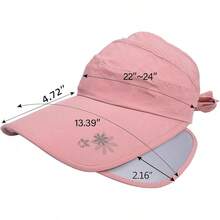 Peicees Wide Brim Visor Hat For Women Golf Visor Cap Sun Protection Hat For Beach Garden Tennis Running Sunshade Hat - Pink - View 3