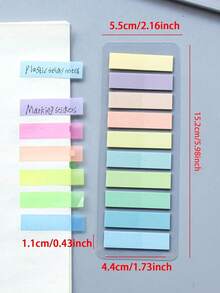 5600pcs/Pack Back To School Supplies, 28 Styles Vintage, Neon And Pastel Color Transparent PET Memo Sticky Notes, Student Stationery Index Tag, Muted Tone Sticky Notes, 28 Patterns Per Pack - Multicolor - View 3