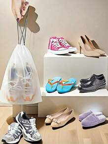 1pc/5pcs/10pcs Clear Shoe Bags For Travel 5 PCS,Drawstring Travel Shoe Bags For Packing, Waterproof Dustproof Portable Travel Shoe Storage Bag For Men And Women,New Shoe Dust Bag
