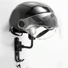 Motorcycle Bicycle Helmet Rack Wall Mount Motorbike Holder Hat Display Stand - Black - View 7