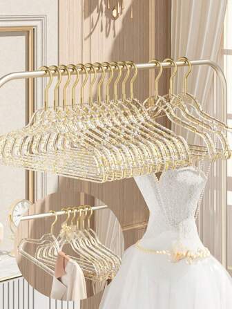 5pcs Acrylic Transparent Invisible Non-Slip Clothes Hangers, High-Quality Wardrobe Organizer Hangers