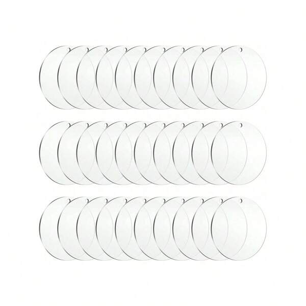 50 pezzi di dischetti acrilici lisci, tondi e circolari, in confezione, per matrimoni, segnaposto, portachiavi, incisioni e progetti fai-da-te