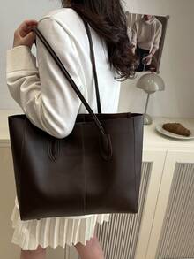 High Capacity Tote Bag, Casual Daily Versatile Personalized Tote Bag, Fashionable Medium Handbag