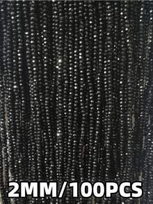 Hạt pha lê Áo màu đen cắt cạnh 2/3/4/6/8/10/12mm Rondelle hạt rời dùng làm đồ trang sức, vòng tay, vòng cổ, khuyên tai, thiết kế túi xách - màu đen - Xem 19