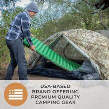 Hyke & Byke Appalachian Inflatable Sleeping Pad Camping And Backpacking - WR 70 D Ripstop Nylon Fabric - 76 X 24 In - Long - Gray Green - Long With Pump Sack - View 8