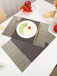 2/4/6/8/12pcs Woven Striped Placemats, Hollow Drain Tea Coasters, PVC Material 11.8in X 17.7in Heat-Insulating Mats, Washable, Trimmable, Easy To Clean, Wipe-Able, Non-Slip, Heat-Resistant, Suitable For Gifts, Room Decor, Dining Table Decor, Home Decor, Birthday Decor, Wedding Decor, Outdoor Decor, Picnic Decor