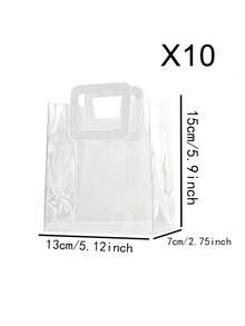 1pc/10PCS Thickened Transparent Pvc Gift Bag Wedding Favor Candy Box Handbag - Multicolor - View 12