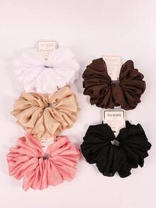 1pc Elegant Bohemian Oversized Silver Wire Hair Scrunchies, Large Elastic Satin Women Oversized Hair Rope, Fluffy Giant Hair Scrunchies, Anti-Frizz & Breaking, Suitable For Daily & Vacation, Gift Box Packaging For Women, Hair Tie, Hair Accessory ,Hair Accessories, Scrunchy Hair Ties - Multicolor - View 12