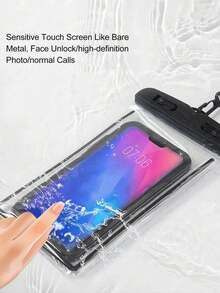 1个防水手机壳,休闲防水手机壳,PVC材质,荧光防水,适用于 15/14/13/12/11 Pro Max/XS Plus,兼容7.0英寸及以下三星Galaxy手机,防水手机干袋,海滩度假必备,适合夏季度假、潜水、游泳等户外活动。 - 彩色 - 查看 5