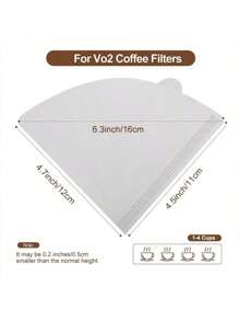 Filtro de café branco V02 - Filtro de papel descartável em formato de cone para cafeteiras de coador e de filtro - 50/100/200 peças de papel sem carga, suprimentos comerciais