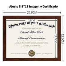 Juego de 3 marcos de fotos para certificados con plexiglás, 8,5 x 11, para documentos, diplomas, fotos, para pared y escritorio TZLC - Color caoba - Ver 3