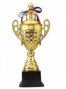 1个金属奖杯 刺绣足球篮球羽毛球冠军亚军比赛杯 学校颁奖典礼冠军奖杯 - 彩色 - 查看 7