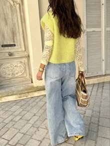 Women Knitted Sleeveless Top,Simple & Fashionable Casual EverydayWear,Christmas New Year - Yellow - View 9