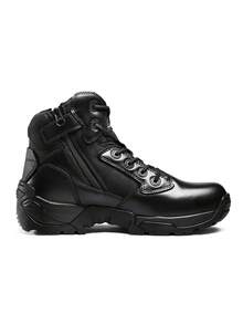 Men's Military Tactical Work Boots Hiking Motorcycle Combat Bootie - Black - View 3