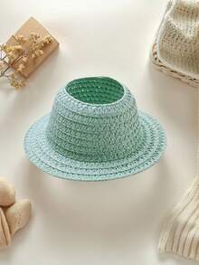 (Hat Only) 1pc Doll Straw Hat, BUBU Openwork Mini Hat, Cute Doll Hat - Multicolor - View 4