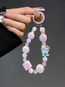 Sanrio 2 قطعة / 1 قطعة سلسلة مفاتيح من القماش المخملي الناعم الإبداعي من سانريو، endded pendant، Phone S، Earphone، Bag Charm، سلسلة المفاتيح، ديكور الخلفي، Pompom Purin Anime Animo موضة، هدية صغيرة جميلة، مناسبة لمفاتيح السيارات والحقائب والهواتف، هدايا رائعة للعائلة والأصدقاء