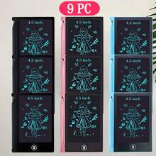 [迷你电子] 24 件迷你液晶手写板 4.5 英寸电子涂鸦板可擦除涂鸦板可重复使用儿童生日礼物 黑色、粉色、蓝色