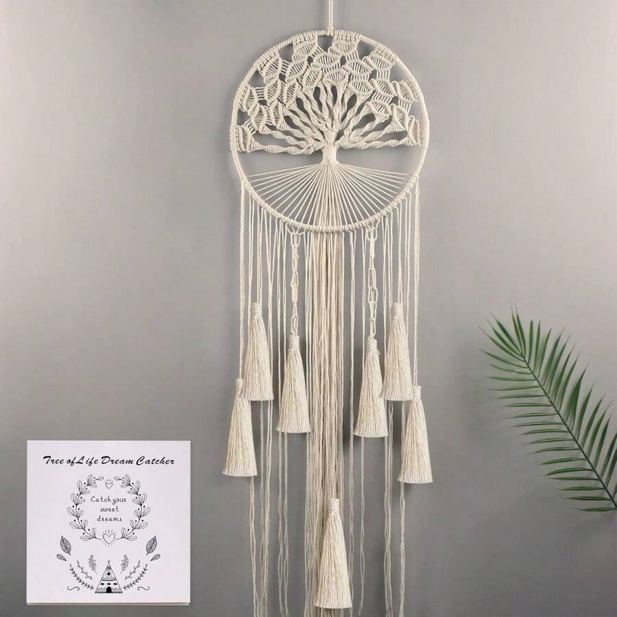 Dream Catcher Boho Tree Of Life Large Handmade Macrame Wall Hanging Bohemian For Girls Wedding Party Nursery Cafe Home Bedroom  Decor With Gift Box - 生命之樹 - 查看 1