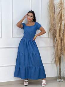 VESTIDO JEANS longo soltinho verão 2025