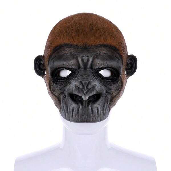 1pc High Quality PU Foam Funny Gorilla Monkey Mask, Soft Rubber Novelty Mask, Party Festival Stage Performance Costume Prop