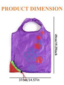 1-10 peças bolsa de armazenamento morango dobrável sacolas de compras reutilizáveis dobráveis nylon mercearia grande bolsa cores aleatórias