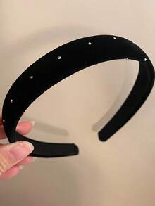 1 băng đô đính đá phong cách Hàn Quốc, vòng tóc xốp màu pastel lấy cảm hứng từ Dopamine, phụ kiện tóc dự tiệc tối giản thanh lịch và ngọt ngào - Vàng nhạt - Xem 16