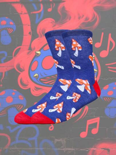 1Pair Men Tube Socks Skull Designer Novelty Funny Street Style Fashion Skateboard Basketball Hip Hop