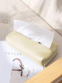 1 PC PU Leather Tissue Box (Beige/Gray/Brown/Khaki) – Nordic-Style Soft Leather Desktop Tissue Holder For Living Room, Bedroom, Study, And Home Use - Multicolor - View 7
